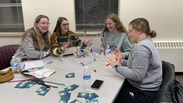 SDEA Aspiring Ed members play a PD game